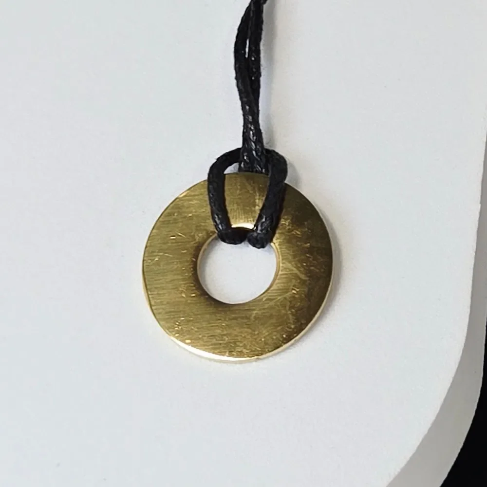 Gold Viking Rune Necklace Stainless Steel Norse Symbol Pendant Leather Cord